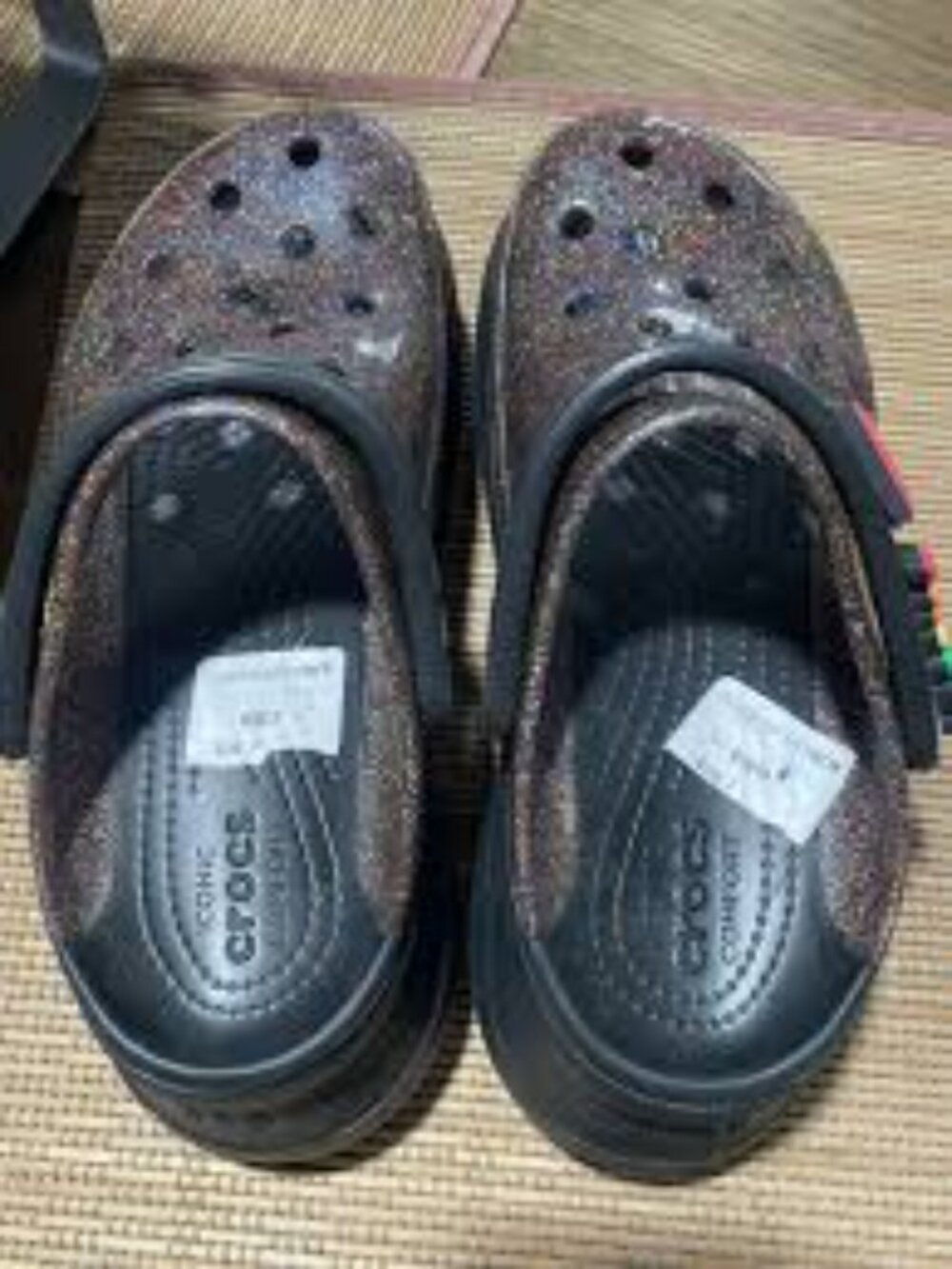 Crocs Classic Bae Purple Pride Glitter Platform Clogs Sandals Women's SZ 7 NEW! - Picture 5 of 5